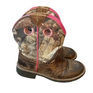 Ariat Pink and Brown Western Boots